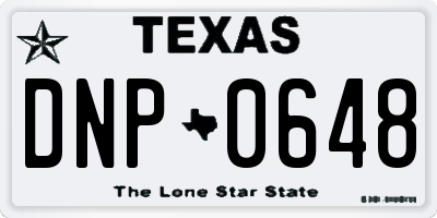 TX license plate DNP0648