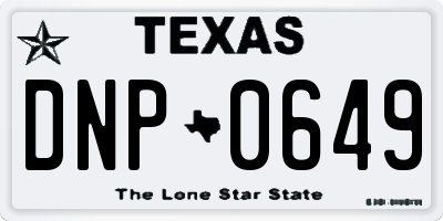 TX license plate DNP0649