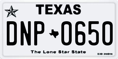 TX license plate DNP0650