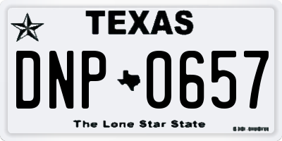 TX license plate DNP0657
