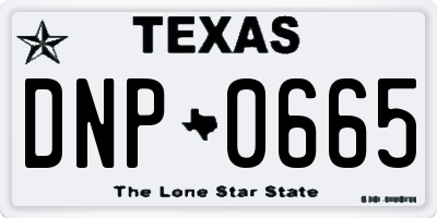 TX license plate DNP0665