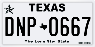TX license plate DNP0667