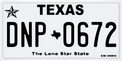 TX license plate DNP0672