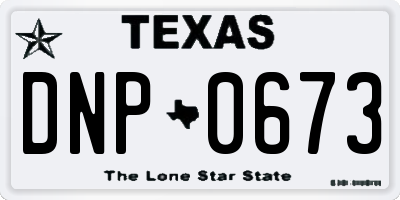 TX license plate DNP0673