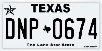 TX license plate DNP0674