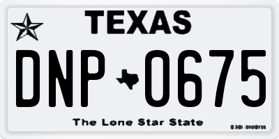 TX license plate DNP0675
