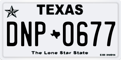 TX license plate DNP0677