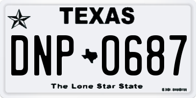 TX license plate DNP0687