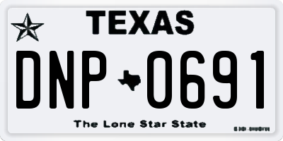 TX license plate DNP0691
