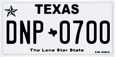 TX license plate DNP0700