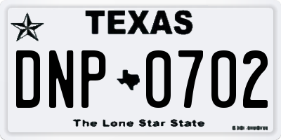 TX license plate DNP0702