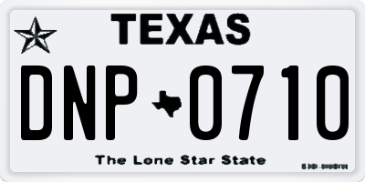 TX license plate DNP0710