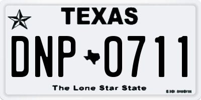 TX license plate DNP0711