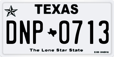 TX license plate DNP0713