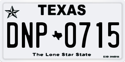 TX license plate DNP0715