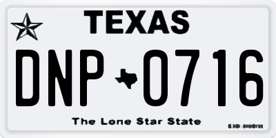 TX license plate DNP0716