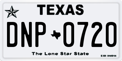 TX license plate DNP0720