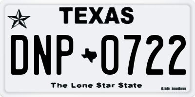 TX license plate DNP0722