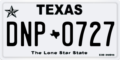 TX license plate DNP0727