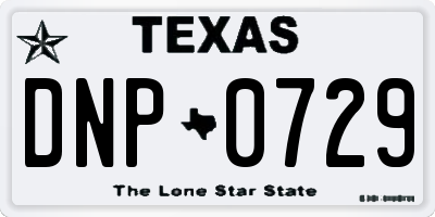 TX license plate DNP0729