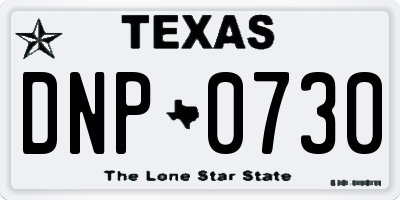 TX license plate DNP0730