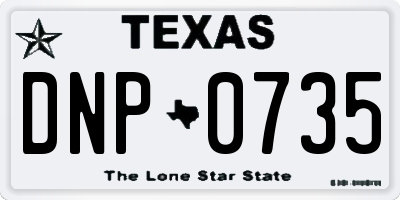TX license plate DNP0735