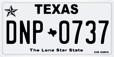 TX license plate DNP0737