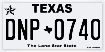 TX license plate DNP0740