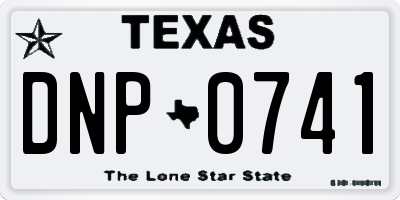 TX license plate DNP0741