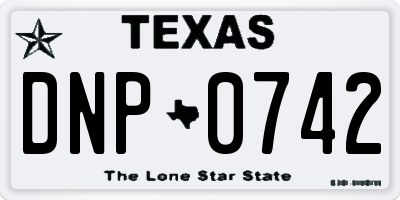 TX license plate DNP0742