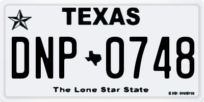 TX license plate DNP0748