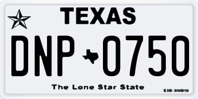 TX license plate DNP0750