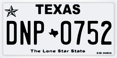 TX license plate DNP0752