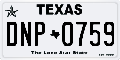 TX license plate DNP0759