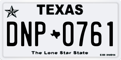 TX license plate DNP0761