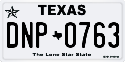 TX license plate DNP0763