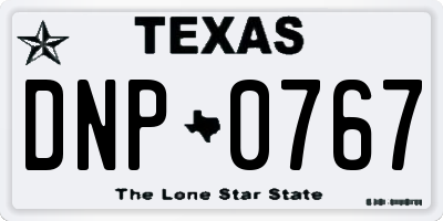 TX license plate DNP0767