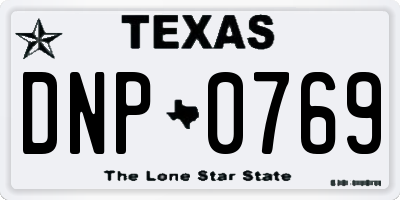 TX license plate DNP0769