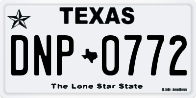 TX license plate DNP0772