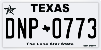 TX license plate DNP0773