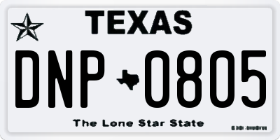 TX license plate DNP0805