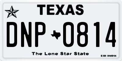 TX license plate DNP0814