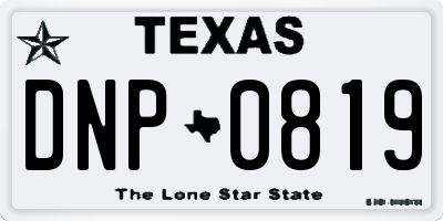 TX license plate DNP0819