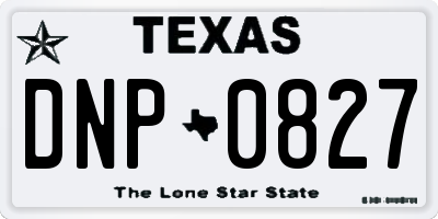 TX license plate DNP0827