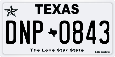 TX license plate DNP0843