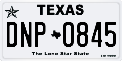 TX license plate DNP0845