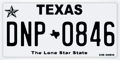 TX license plate DNP0846