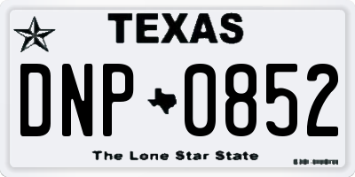 TX license plate DNP0852