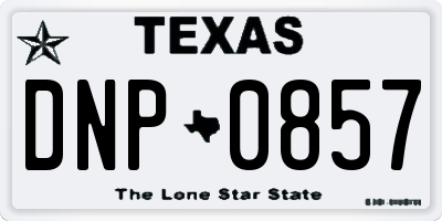 TX license plate DNP0857