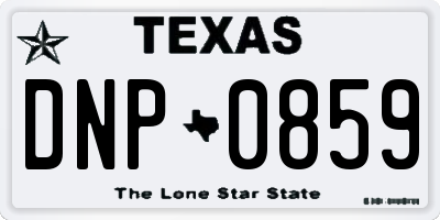 TX license plate DNP0859
